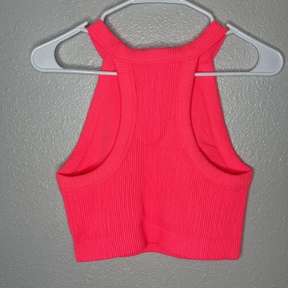 AERIE Women's Pink Superchill Seamless High Neck Bra Top NWT Size XL - Picture 6 of 7